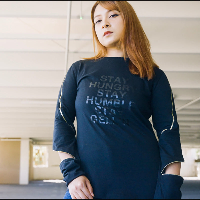 Women's "Stay Hungry, Stay Humble" Long Sleeve with Zipper