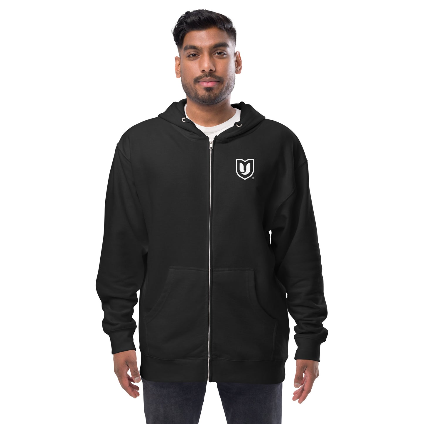 "U" Unisex fleece zip up hoodie
