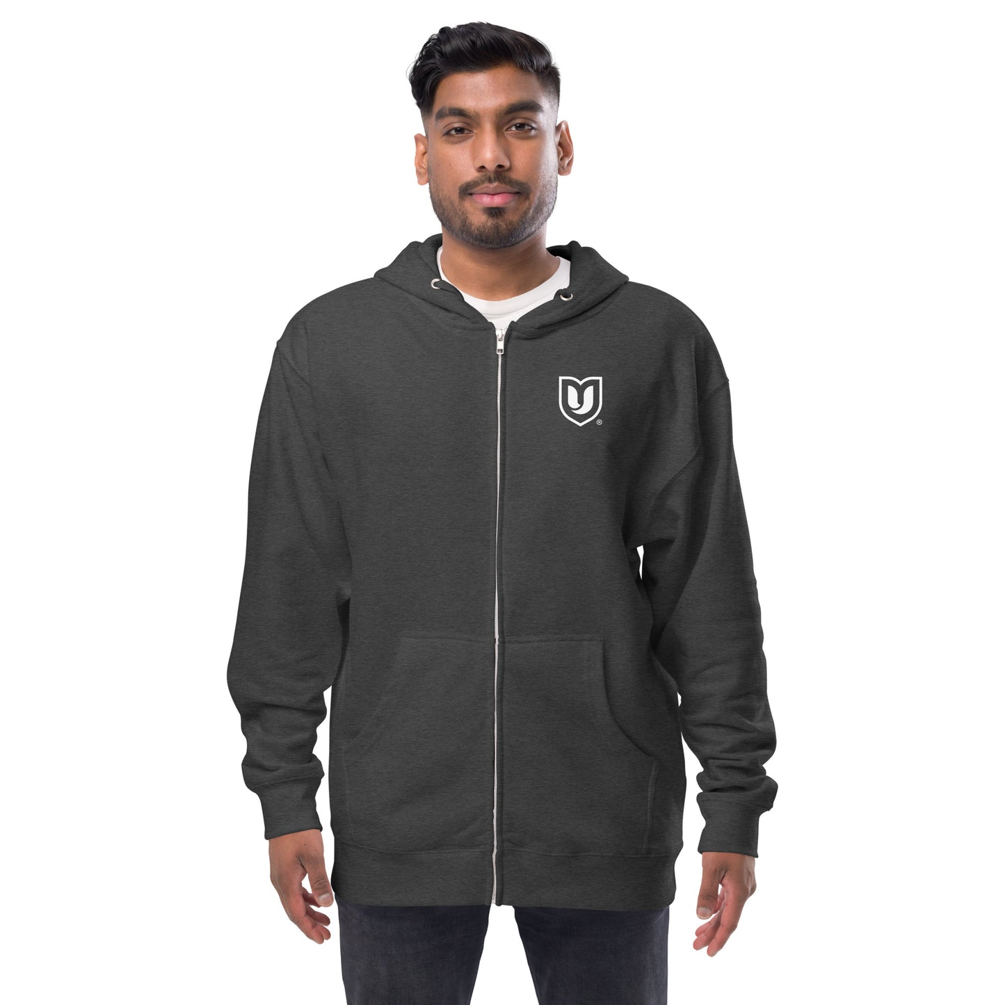 "U" Unisex fleece zip up hoodie