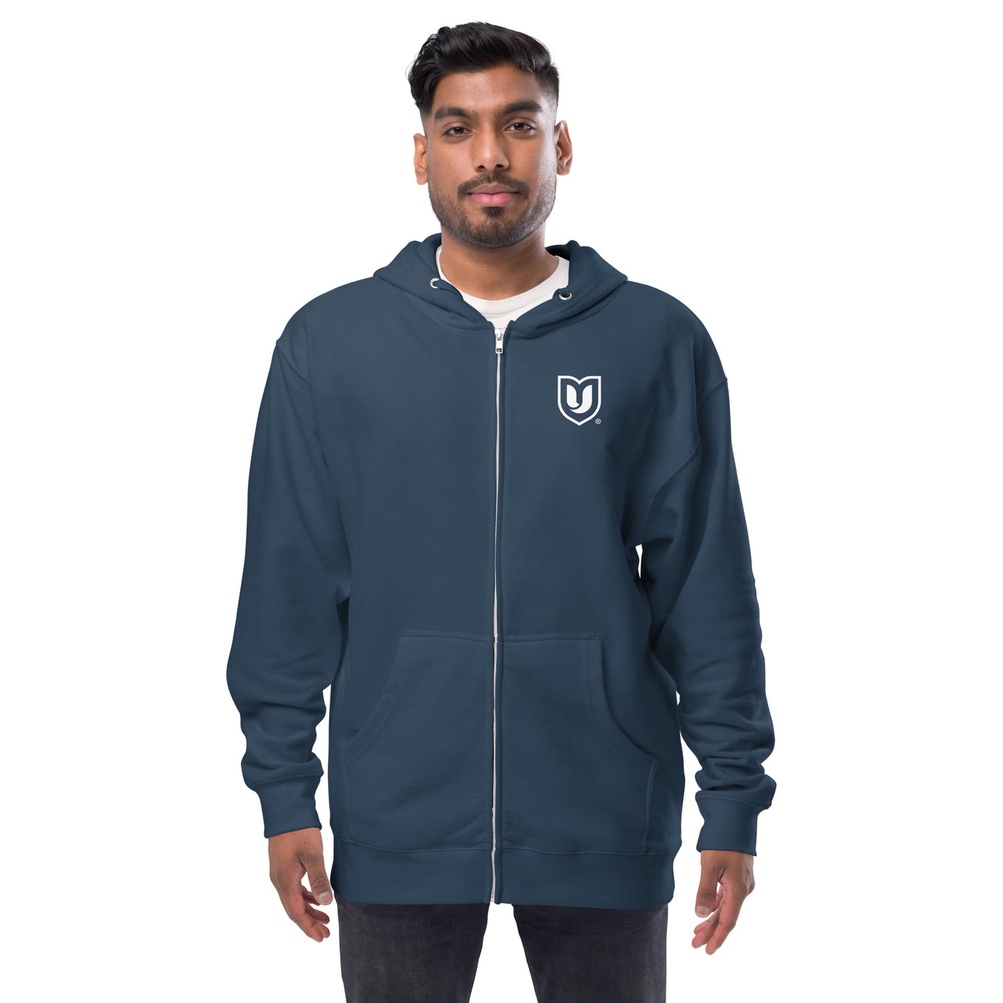 "U" Unisex fleece zip up hoodie