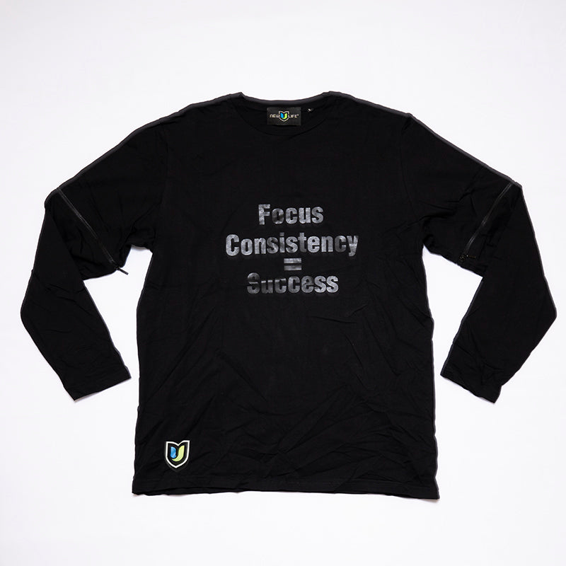 Men's "Focus Consistence = Success" Long Sleeve with Zipper