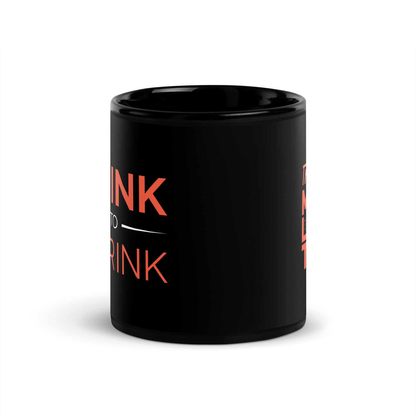 Drink To Shrink Black Glossy Mug