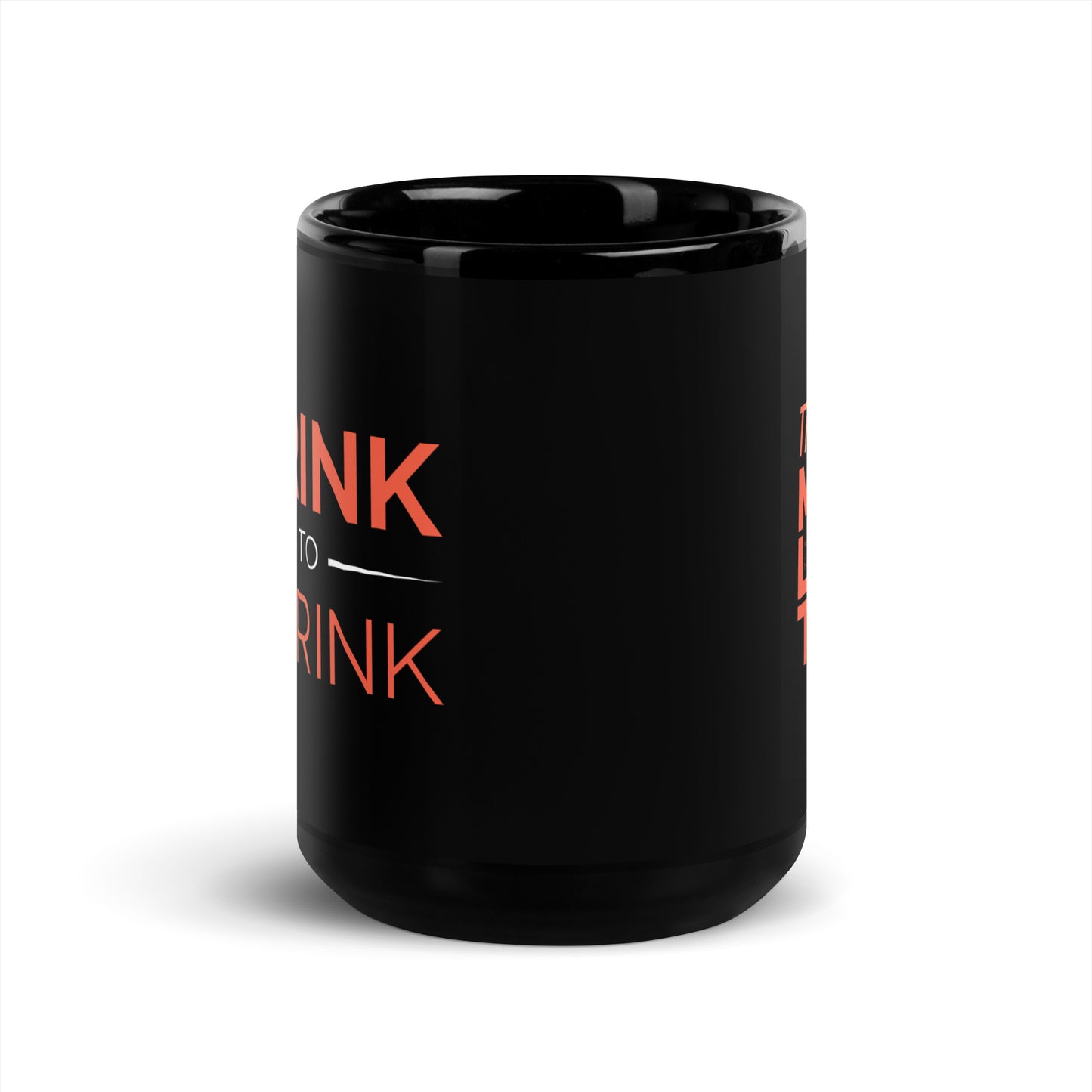 Drink To Shrink Black Glossy Mug